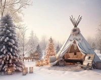 Tło świąteczne namiot tipi SW301
