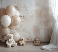 Tło fotograficzne z misiami w stylu boho misie_boho001