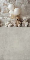Tło fotograficzne z podłogą z misiami w stylu boho misie_boho002