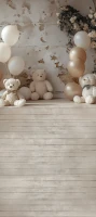 Tło fotograficzne z podłogą w stylu boho z misiami misie_boho003
