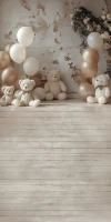 Tło fotograficzne z podłogą z misiami w stylu boho misie_boho003