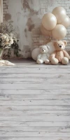 Tło fotograficzne z podłogą z misiami w stylu boho misie_boho005