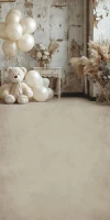 Tło fotograficzne z podłogą z misiami w stylu boho misie_boho008