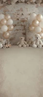 Tło fotograficzne z podłogą w stylu boho z misiami misie_boho009