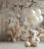 Tło fotograficzne z misiami w stylu boho misie_boho010
