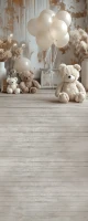 Tło fotograficzne z podłogą w stylu boho z misiami misie_boho011