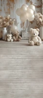 Tło fotograficzne z podłogą z misiami w stylu boho misie_boho011