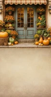 Tło fotograficzne z turkusowymi drzwiami jesienią – JSN099 160x300.JPG