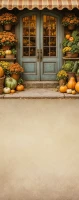 Tło fotograficzne z turkusowymi drzwiami jesienią – JSN099 160x400.JPG