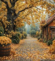 Tło fotograficzne ze złotą jesienną uliczką – JSN100 180x200.JPG