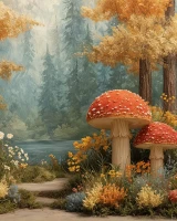 Jesienne tło do zdjęć z leśną krainą grzybów – JSN105 160x200.JPG