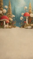 Tło fotograficzne z muchomorami i dmuchawcami – JSN106 250x440.JPG