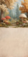 Baśniowe tło do zdjęć z polaną pełną grzybów – JSN107 200x400.JPG