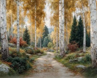 Tło fotograficzne z jesienną ścieżką w brzozach – JSN108 250x200.JPG