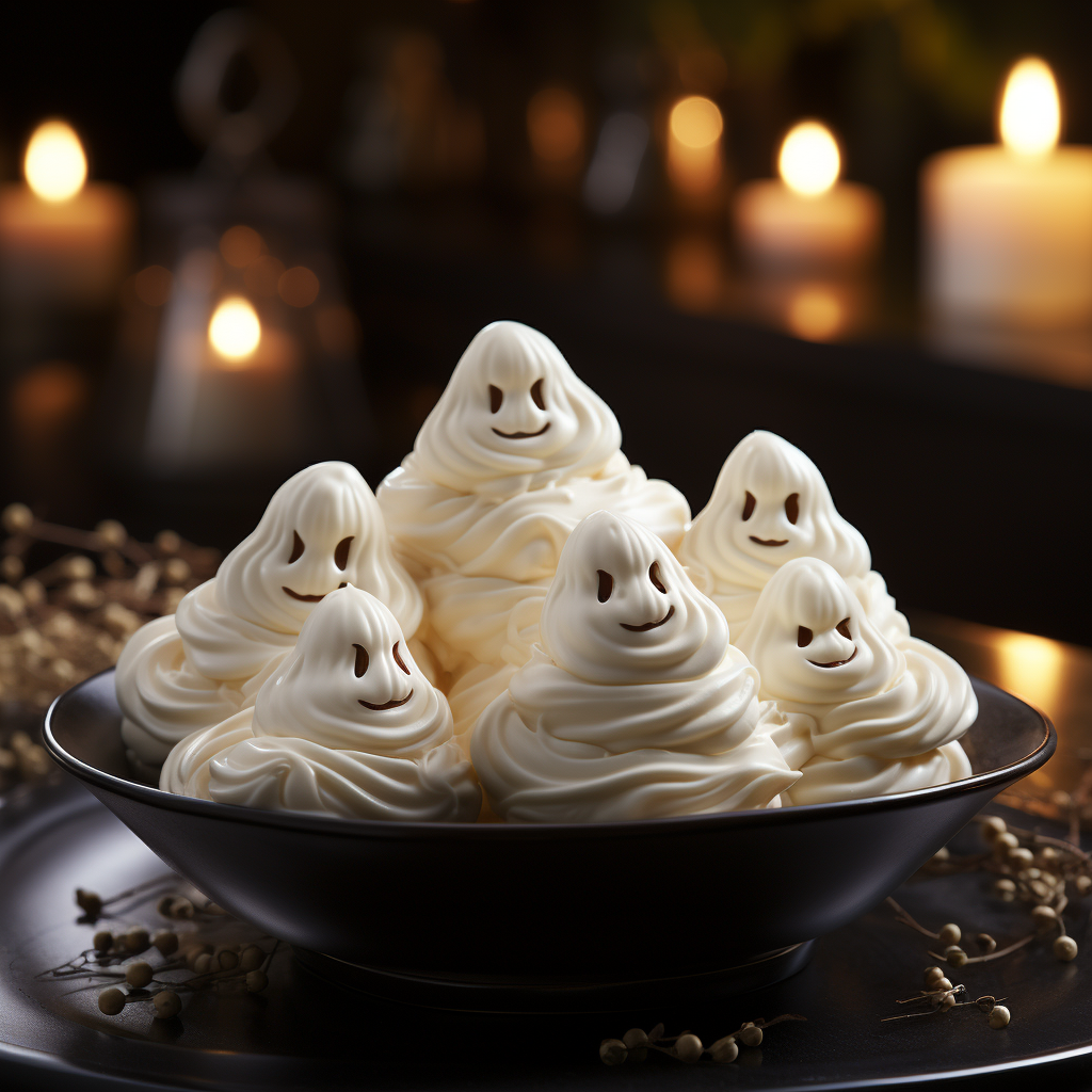 bezy w kształcie duszków na halloween